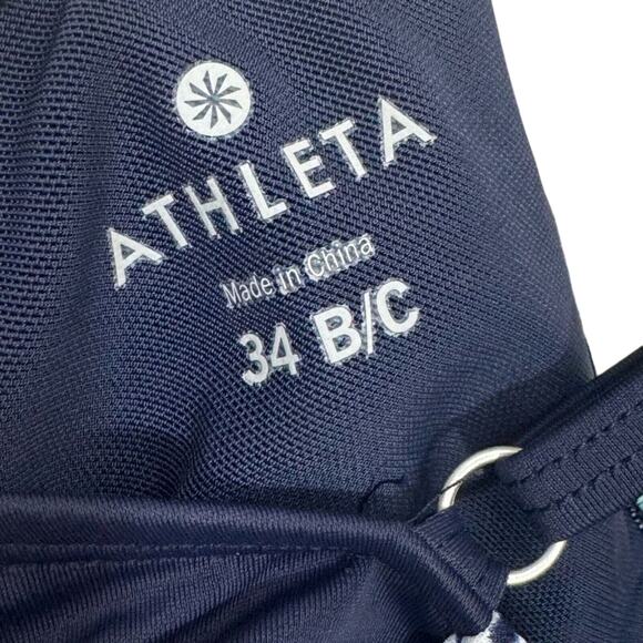 Athleta Moxie Tankini Swim Top Women’s 34 B/C Multicolor Pink Blue Blouson - Picture 3 of 7